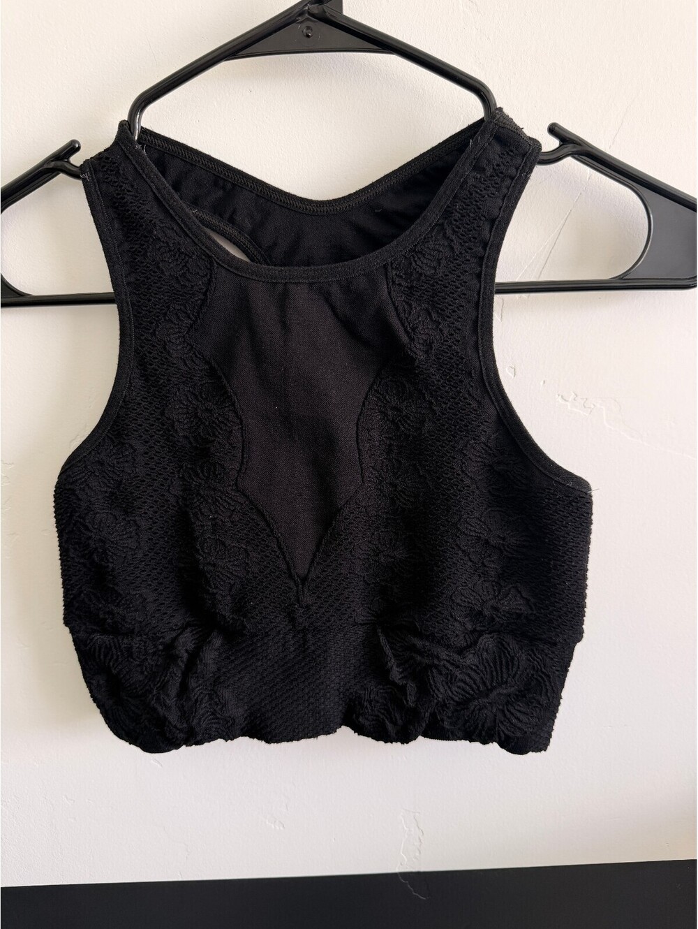 FP Movement Black Lace Crop Bralette Top Size M/L